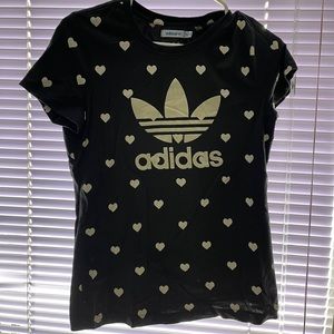 Adidas medium tshirt with hearts